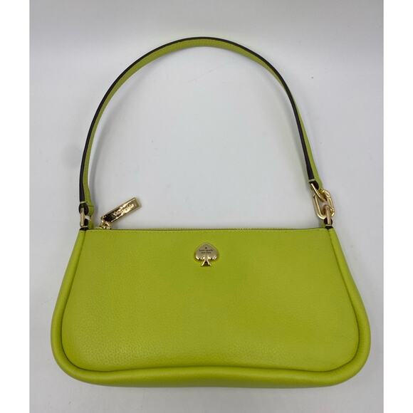 Kate Spade Kayla Convertible Wristlet Pochette Leather Bag Lime Slushy Green - Picture 1 of 9